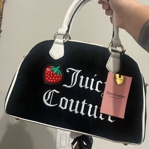 Perfect Condition NWT Juicy Couture Black and White Satchel Elegant Design